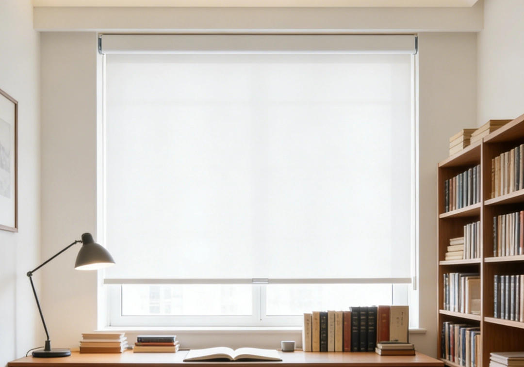 NewHoo Roller Shades product display at the Shenzhen Home Furnishing Expo 2026